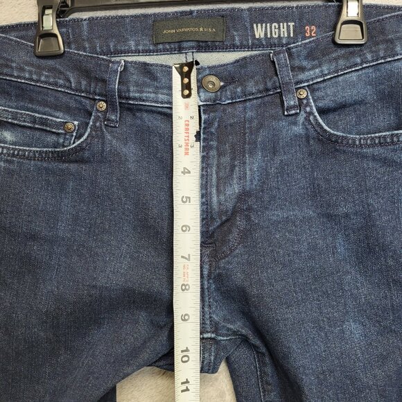 John Varvatos Wight Jeans Mens 32x27 Dark Wash Slim Fit Stretch Denim Distressed - Picture 7 of 13